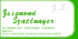 zsigmond szatlmayer business card
